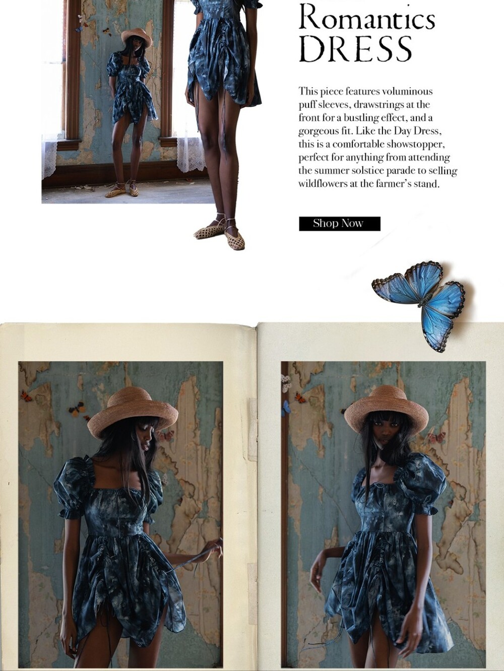 Selkie Mini Romantics Dress in Indigo